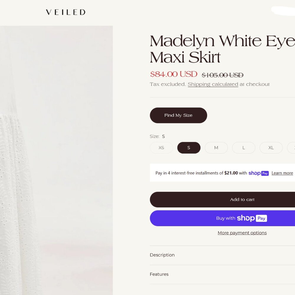 Madelyn White Eyelet Maxi Skirt Veiled Collection